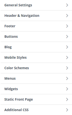 Wordpress customization menu