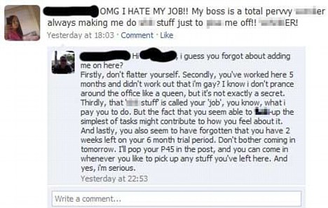 Facebook Girl Hates Job